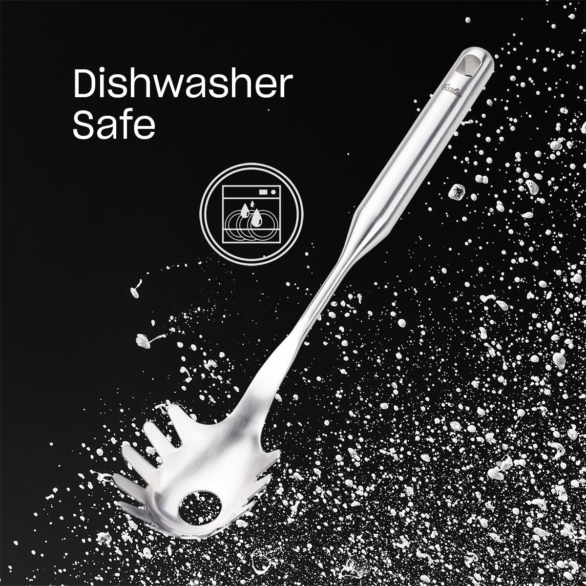 image:imageFissler Essential Pasta Fork 1810 Stainless Steel Kitchen Utensil for Serving Pasta amp Noodles Ergonomic Handle Dishwasher Safe
