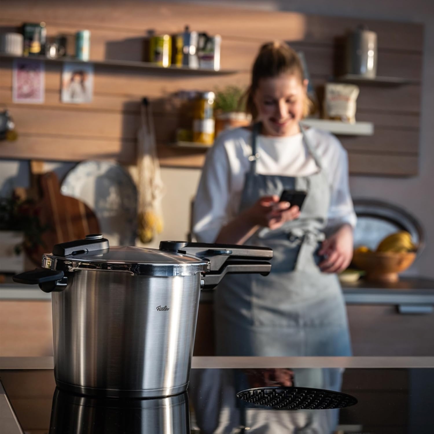 image:imageFissler Vitaquick Premium 3 Piece Set 37 Quart and 63 Quart Pressure Cooker with Steamer Insert and Tripod and Glass Lid