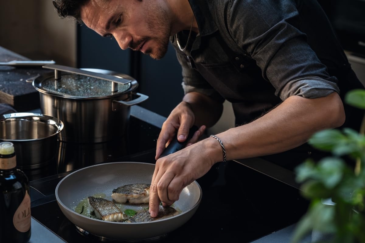 image:imageFissler Ceratal Evo Classic Frying Pan Diameter 28 cm Warm Grey Ceramic Pan Made Without PFASPTFE WaterBased NonStick Coating Ergonomic Handle Induction Made in Germany