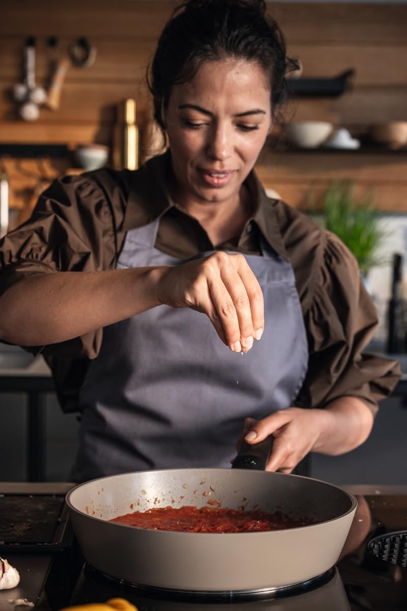 image:imageFissler Ceratal Evo Comfort Frying Pan Diameter 24 cm Warm Grey Ceramic Pan Made Without PFASPTFE WaterBased NonStick Coating Ergonomic Handle Induction Made in Germany