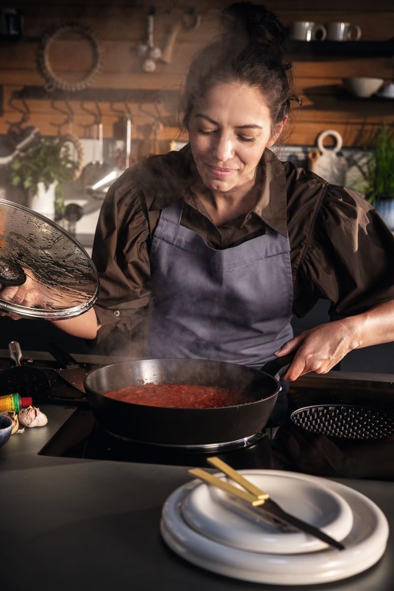 image:imageFissler Ceratal Evo Comfort Frying Pan Diameter 26 cm Orbit Black Ceramic Pan Made Without PFASPTFE WaterBased NonStick Coating Ergonomic Handle Induction Made in Germany