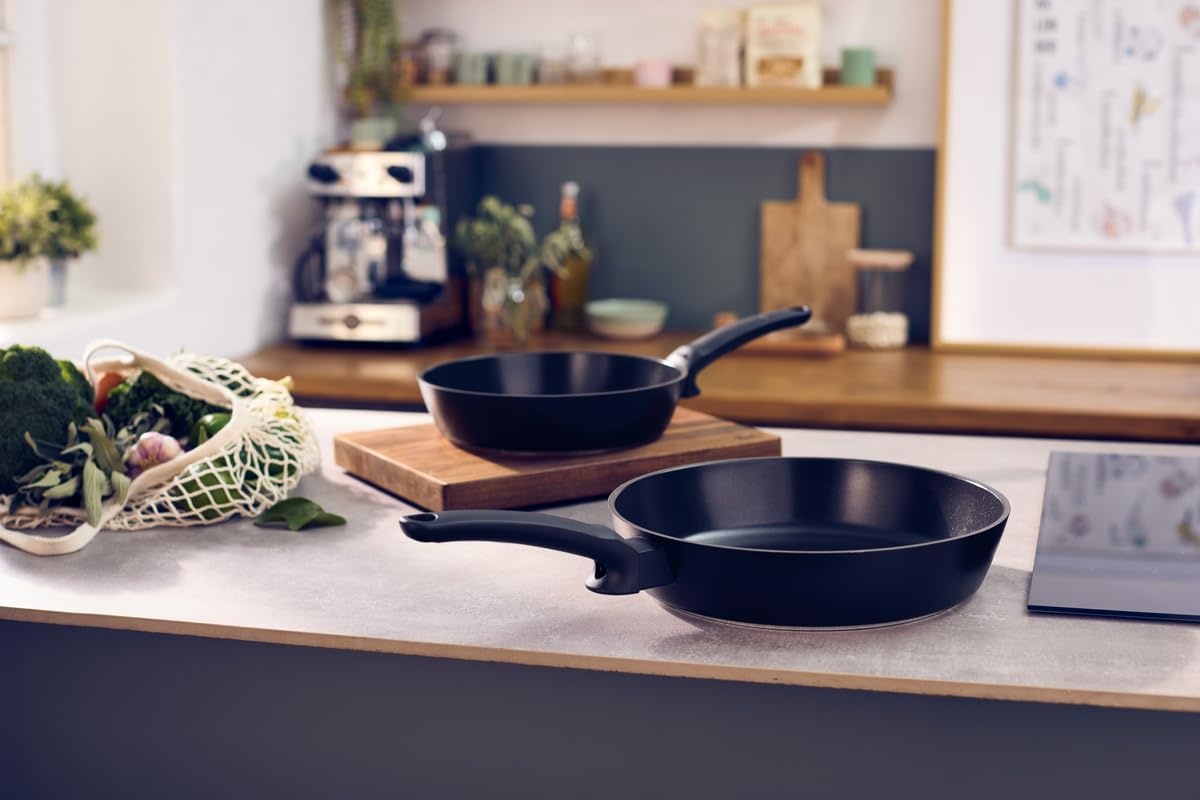 image:imageFissler Ceratal Evo Comfort Frying Pan Diameter 26 cm Orbit Black Ceramic Pan Made Without PFASPTFE WaterBased NonStick Coating Ergonomic Handle Induction Made in Germany