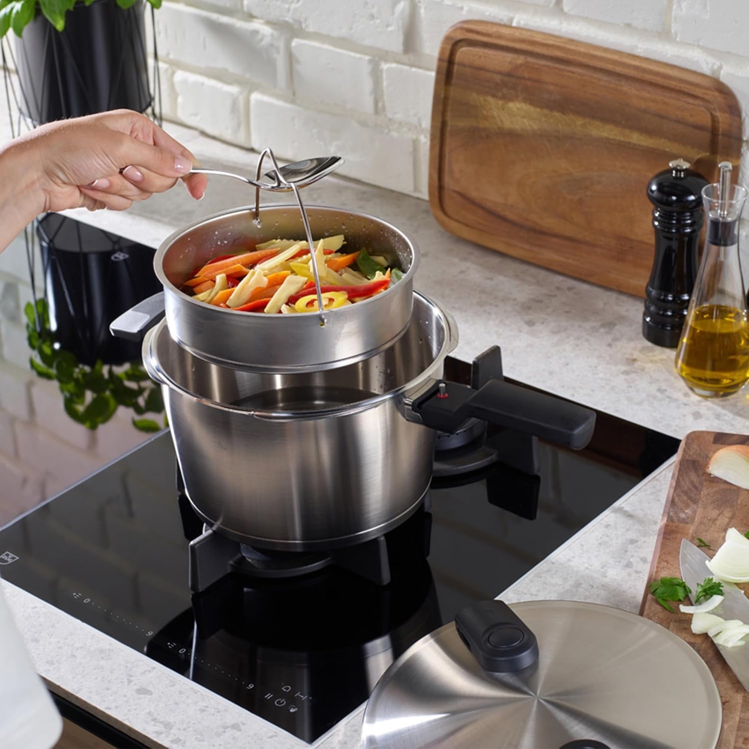 image:imageFissler Vitaquick Premium Pressure Cooker 26 Quart with Steamer Insert and Tripod48 Quarts