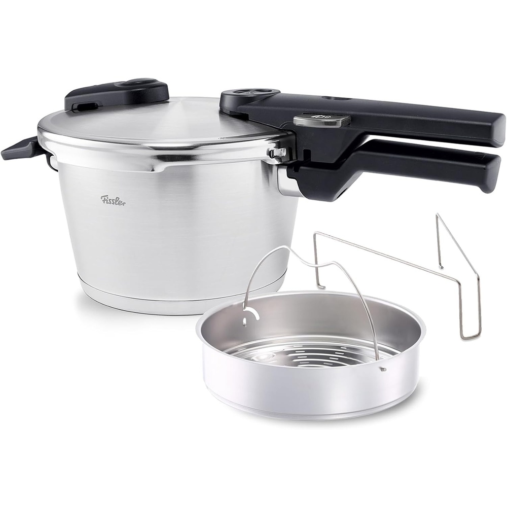 image:imageFissler Vitaquick Premium Pressure Cooker 26 Quart with Steamer Insert and Tripod26 Quarts